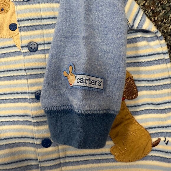 Carter's Dog Gone Cute Striped Footed Sleeper Infant Baby 0-3 months - Picture 4 of 4